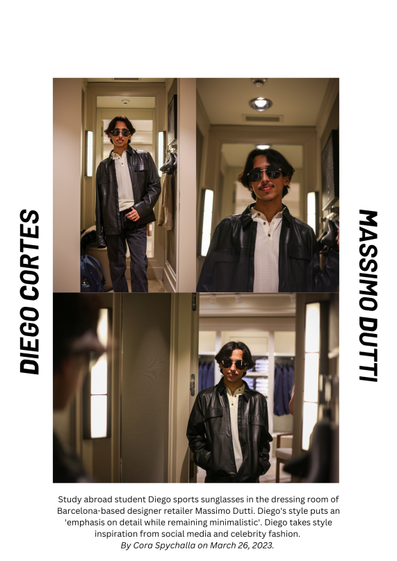 Collage of Diego Cortes modeling Massimo Dutti.