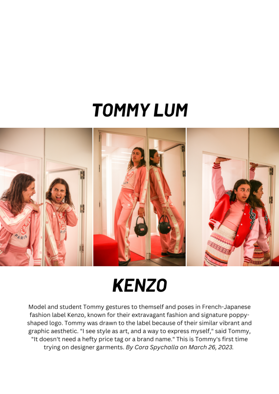 Collage of Tommy Lum modeling KENZO Paris.