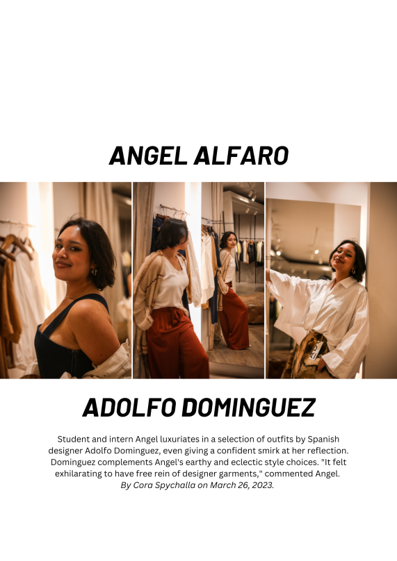 Collage of Angel Alfaro modeling Adolfo Dominguez.